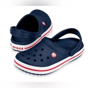 CROCS Shoes Crocband Blue White Clogs New Wtag In Croc Bag